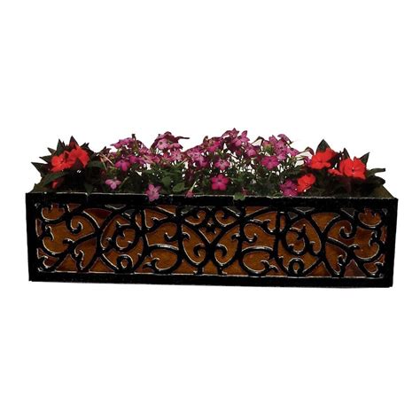 black metal window flower boxes pictures|36 inch metal window box.